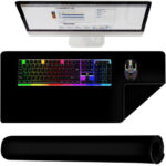 Mouse pad πληκτρολογίου και ποντικιού Izoxis 90x45cm μαύρο αντιολισθητικό αδιάβροχο