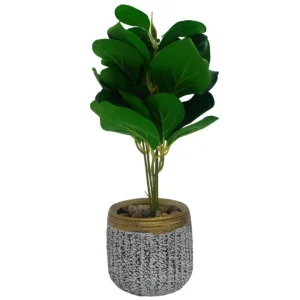 Τεχνητό Φυτό Fiddle Leaf σε Κεραμική Διακοσμητική Γλάστρα