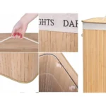 Καλάθι απλύτων από bamboo με 2 διαχωριστικά και καπάκι