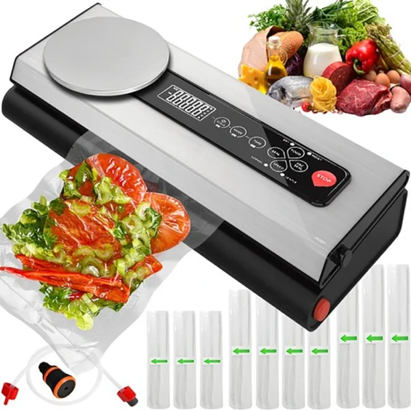 Ruhhy συσκευή vacuum με ζυγαριά & ρολά  σετ για τρόφιμα  120W  με πολλαπλές λειτουργίες & compact σχεδιασμό