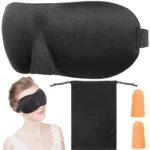 Σετ μάσκα ύπνου 3D & ωτοασπίδες μαύρα  με θήκη μεταφοράς  άνετα & ελαφριά  για ταξίδια  ξεκούραση και ποιοτικό ύπνο