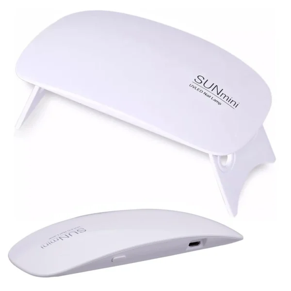 Φουρνάκι νυχιών SUNmini UV/LED λευκό με πτυσσόμενα πόδια και 6 LED φώτα