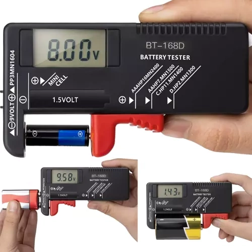 BT-168D ψηφιακό battery tester  μαύρο  με LCD  για AA  AAA  9V & μπαταρίες κουμπί  μικρού μεγέθους  φορητό