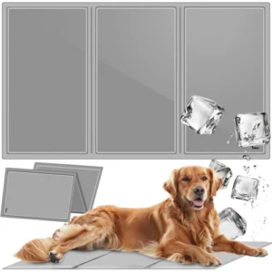 Γκρι χαλάκι ψύξης κατοικιδίων Purlov XL 90x50cm  με τζελ  δροσερό  αναδιπλούμενο  ανθεκτικό για σκύλους & γάτες