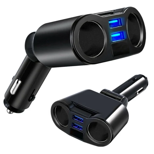 Διανομέας αναπτήρα αυτοκινήτου με 2 USB και 2 θύρες 12V – ιδανικός για ταξίδια