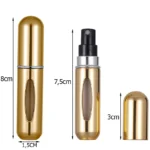 Χρυσός ατμοποιητής αρώματος 5ml, φορητός και επαναγεμιζόμενος, ιδανικός για ταξίδι και καθημερινή χρήση