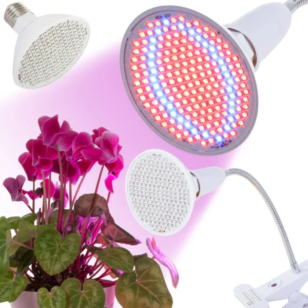 Λάμπα καλλιέργειας φυτών 200 LED με εύκαμπτο βραχίονα και κλιπ – 20W