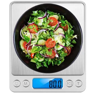 Ψηφιακή ζυγαριά κουζίνας 0.01g/0.5kg  ασημί  με LCD  μπολ & λειτουργία tare  για τρόφιμα  κοσμήματα & μικροαντικείμενα
