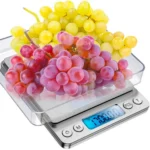 Ruhhy ψηφιακή ζυγαριά κουζίνας 2kg  ακρίβεια 0 1g  LCD  inox  με 2 μπολ  ιδανική για κουζίνα  κόσμημα & εργαστήριο