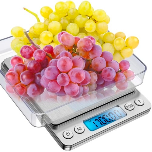 Ruhhy ψηφιακή ζυγαριά κουζίνας 2kg  ακρίβεια 0 1g  LCD  inox  με 2 μπολ  ιδανική για κουζίνα  κόσμημα & εργαστήριο