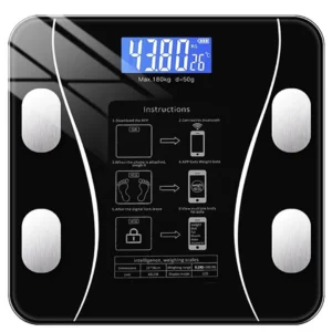 Ruhhy smart ζυγαριά μπάνιου με λιπομετρητή & Bluetooth  μαύρη  180kg  μετρά 8 παραμέτρους & συνδέεται με εφαρμογή