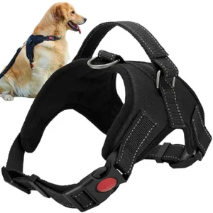 Σαμαράκι σκύλου Purlov Medium μαύρο  52-64cm  χωρίς πίεση  με ανακλαστικά & λαβή  για ασφαλείς & άνετες βόλτες