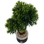 Τεχνητό bonsai δέντρο σε μαύρη τσιμεντένια γλάστρα με ασημί λεπτομέρειες – zen και industrial διακόσμηση χωρίς φροντίδα