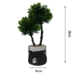 Τεχνητό bonsai δέντρο σε μαύρη τσιμεντένια γλάστρα με ασημί λεπτομέρειες – zen και industrial διακόσμηση χωρίς φροντίδα