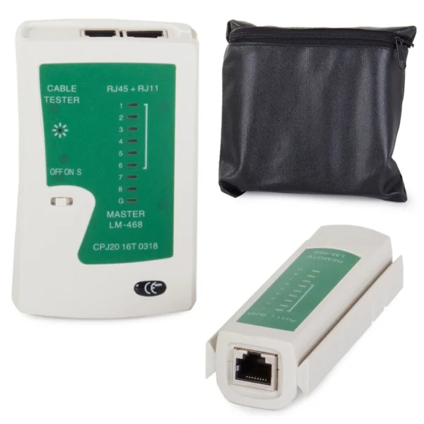 Tester Καλωδίων Δικτύου RJ45 RJ11 με LED και Θήκη