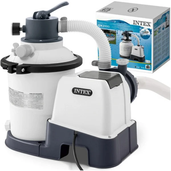 Αντλία φίλτρου άμμου Intex Krystal Clear 3500 l/ώρα με σωλήνες σύνδεσης.