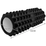 Μαύρος κύλινδρος μασάζ μυών Trizand foam roller για yoga και πιλάτες