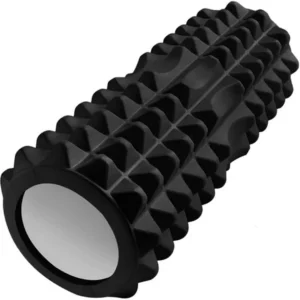 Μαύρος κύλινδρος μασάζ μυών Trizand foam roller για yoga και πιλάτες