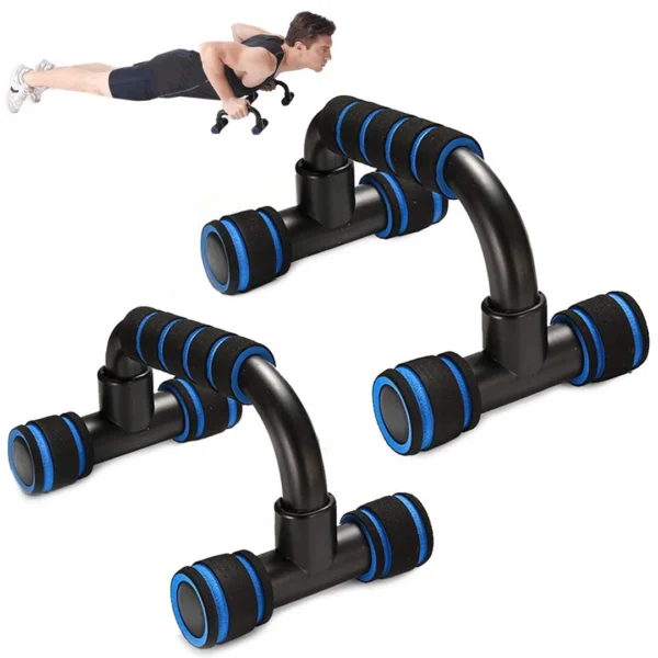 Λαβές για push-ups μπλε με αντιολισθητική λαβή και βάση για ασφαλή εκτέλεση ασκήσεων