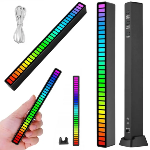 LED RGB φωτιστικό με ήχο και USB μπαταρία – 32 LEDs