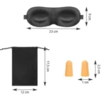 Σετ μάσκα ύπνου 3D & ωτοασπίδες μαύρα  με θήκη μεταφοράς  άνετα & ελαφριά  για ταξίδια  ξεκούραση και ποιοτικό ύπνο
