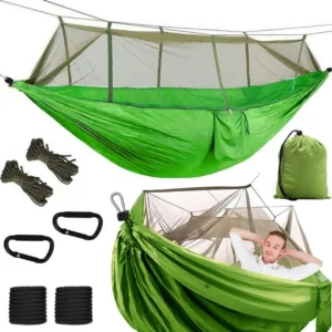 Αιώρα camping με κουνουπιέρα και σχοινιά σε πράσινο χρώμα