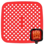 Σιλικονούχο εξάρτημα Air Fryer 21x21cm σε κόκκινο ή μαύρο χρώμα