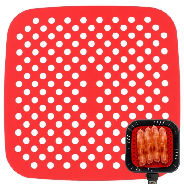 Σιλικονούχο εξάρτημα Air Fryer 21x21cm σε κόκκινο ή μαύρο χρώμα