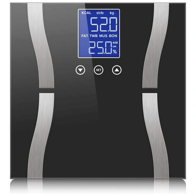 Αναλυτική ζυγαριά μπάνιου γυάλινη έως 180kg με LCD οθόνη και αντιολισθητικά πόδια