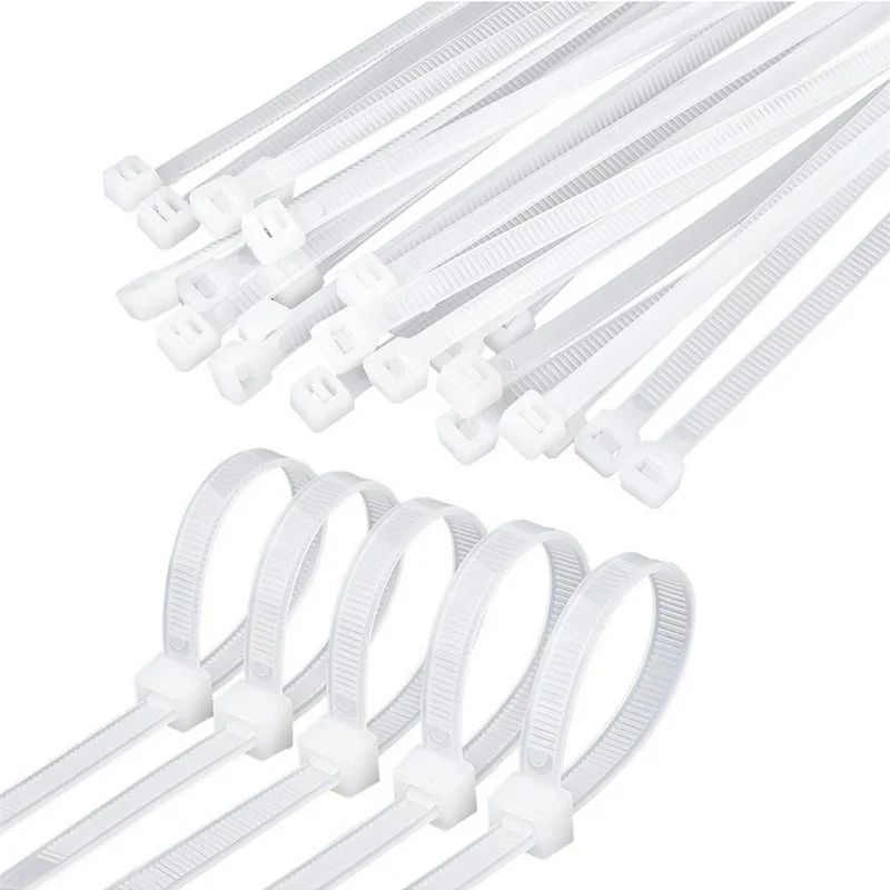 Λευκά δεματικά καλωδίων 2.5x100mm από nylon – σετ 100 τεμαχίων