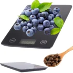 Ηλεκτρονική ζυγαριά κουζίνας με LCD οθόνη και γυάλινη επιφάνεια 5kg/1g σε μαύρο χρώμα