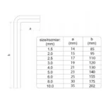 Σετ 9 κλειδιά Allen L-Type από 1.5mm έως 10mm σε οργανωτή