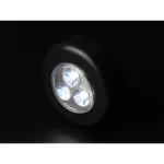 Ασύρματο LED φωτιστικό ντουλαπιού αφής με 3 LED σε μαύρο χρώμα για χρήση σε κουζίνα ή ντουλάπα