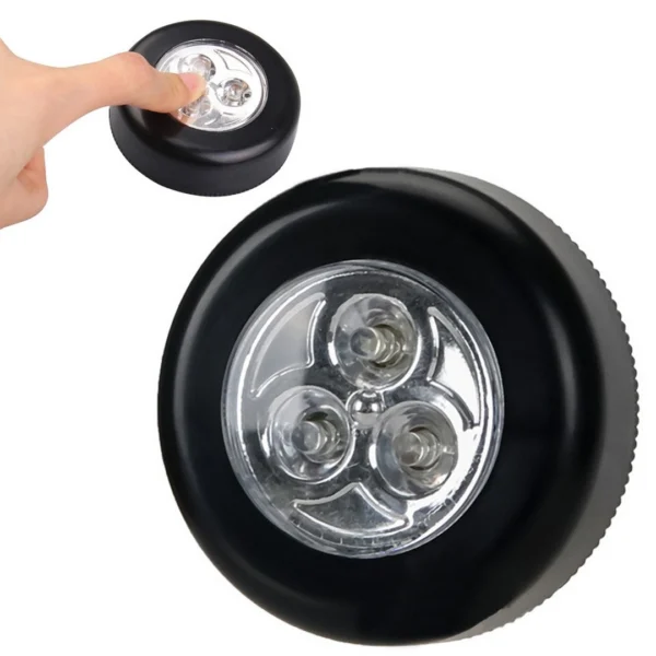 Ασύρματο LED φωτιστικό ντουλαπιού αφής με 3 LED σε μαύρο χρώμα για χρήση σε κουζίνα ή ντουλάπα