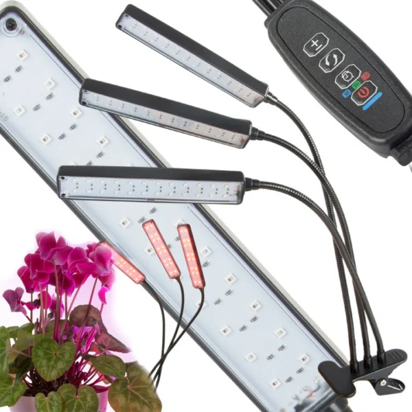 LED λάμπα καλλιέργειας φυτών USB με 3 ρυθμιζόμενα πάνελ και χρονοδιακόπτη