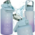 Μπουκάλι νερού Trizand 2L σε μοβ-μπλε χρώμα με χρονική σήμανση και λαβή