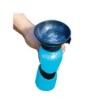 Πλαστικό Μπουκάλι Νερού για Σκύλο 500ml σε μπλε χρώμα με ενσωματωμένο μπολ και λαβή