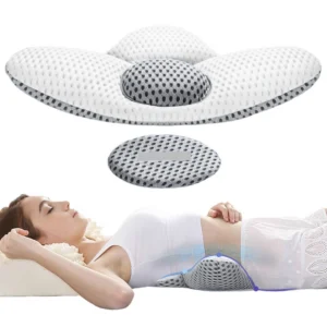 Ορθοπεδικό μαξιλάρι μέσης με memory foam 46x30cm σε λευκό χρώμα