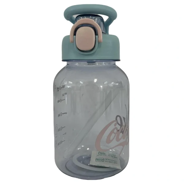 Παγούρι 750ml με καλαμάκι και καπάκι ασφαλείας σε γκρι και μέντα χρώμα
