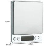 Ψηφιακή ζυγαριά κουζίνας 0.01g/0.5kg  ασημί  με LCD  μπολ & λειτουργία tare  για τρόφιμα  κοσμήματα & μικροαντικείμενα