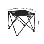 Πτυσσόμενο τραπεζάκι camping 46x46cm με μεταλλικό σκελετό και 2 θήκες ποτηριού – ιδανικό για κάμπινγκ και ψάρεμα