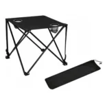 Πτυσσόμενο τραπεζάκι camping 46x46cm με μεταλλικό σκελετό και 2 θήκες ποτηριού – ιδανικό για κάμπινγκ και ψάρεμα