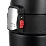 Ruhhy θερμός ποτήρι 440ml  μαύρο  με καπάκι ασφαλείας  θερμική μόνωση & αντιολισθητική βάση για καφέ ή τσάι