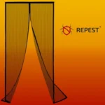 Μαύρη μαγνητική σίτα πόρτας 220x100cm  με Velcro & δυνατότητα κοπής  για προστασία από έντομα & ελεύθερη ροή αέρα