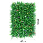 Συνθετική φυλλωσιά πάνελ 60x40cm με πολύχρωμα λουλουδάκια για τοίχο, ιδανική για διακόσμηση εσωτερικού και εξωτερικού χώρου