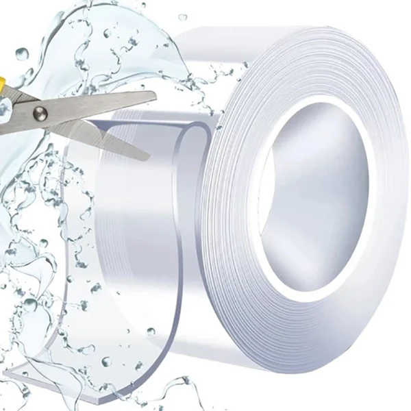 Διάφανη αυτοκόλλητη ταινία διπλής όψης Malatec 3m  επαναχρησιμοποιούμενη  για κάδρα  χαλιά  καλώδια & επιφάνειες