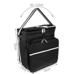 Θερμική τσάντα picnic μαύρη 35x23x35 cm από 600D Oxford με θήκη μπουκαλιού