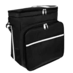 Θερμική τσάντα picnic μαύρη 35x23x35 cm από 600D Oxford με θήκη μπουκαλιού