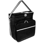 Θερμική τσάντα picnic μαύρη 35x23x35 cm από 600D Oxford με θήκη μπουκαλιού