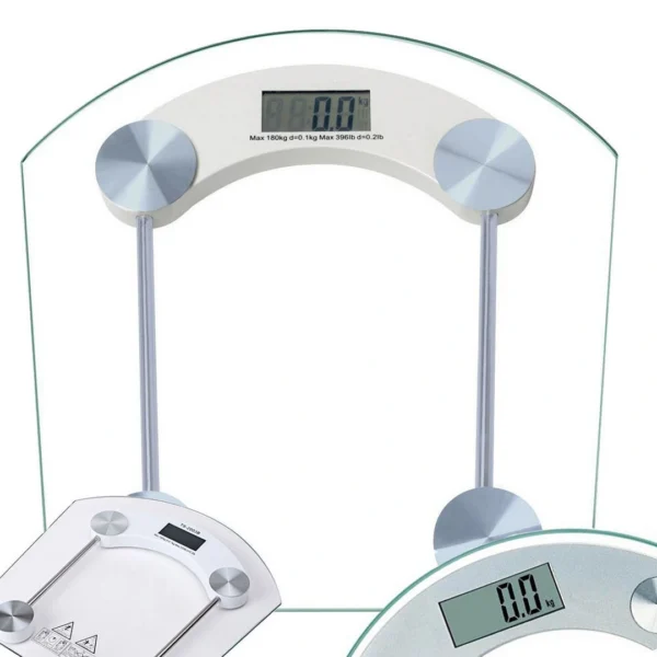 Ηλεκτρονική γυάλινη ζυγαριά μπάνιου 180kg με LCD οθόνη και αυτόματη απενεργοποίηση